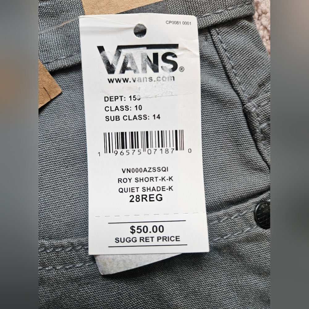 Vans Roy 5 Pocket Shorts Sz 28 Reg Quiet Shade Grey VN000AZSSQI Men’s NWT - Picture 4 of 7